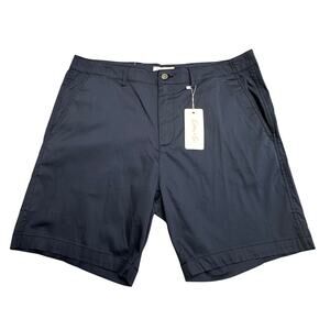 Cotton & Co Cotton Nylon Easy Short Mens 36 Navy Stretch Flat Front Straight Leg